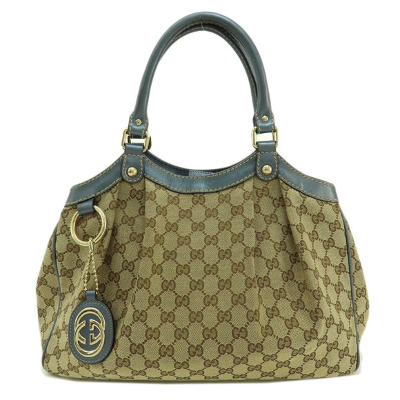 Gucci Suki GG Tote Bag Canvas Brown x Blue - Picture 1 of 9